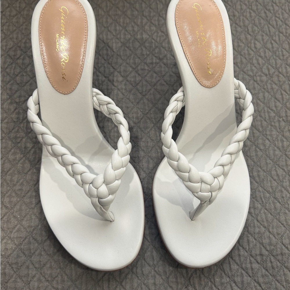 Gianvito  RossiWhite Braided Strap Sandals